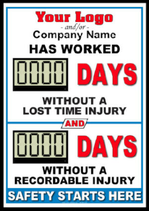 2 Counter Custom LCD Safety Scoreboard | Workplace Safety | Safety Star